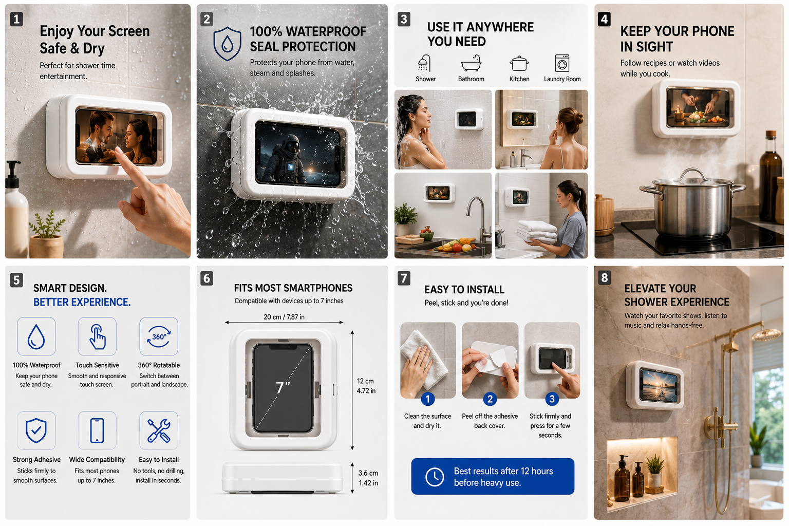 Nestlur™ AquaShield Shower Phone Holder
