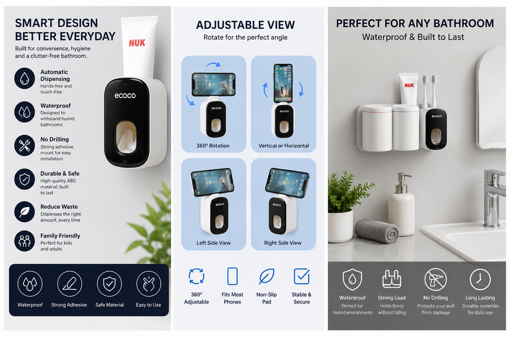 Nestlur™ AutoFresh Toothpaste Dispenser