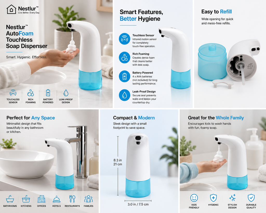Nestlur™ AutoFoam Touchless Soap Dispenser