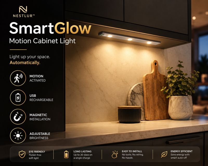 Nestlur™ MotionGlow Rechargeable Cabinet Light