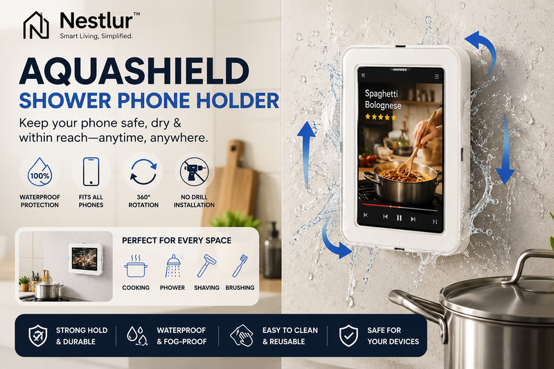Nestlur™ AquaShield Shower Phone Holder